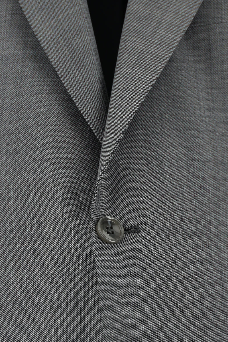 Koyu Füme Slim Fit Dar Kesim Yünlü Klasik Desenli Takım Elbise