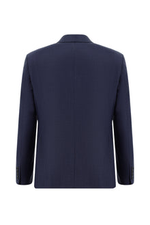 Aç?k Lacivert 7 Drop Slim Fit Dar Kesim Yünlü Desenli Tak?m Elbise-Abdullah Ki??l?