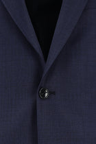 Açık Lacivert Slim Fit Dar Kesim Yünlü Klasik Desenli Takım Elbise