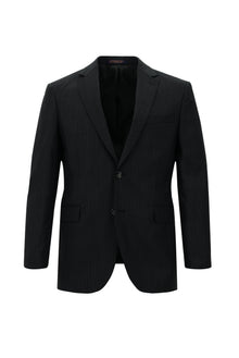 Siyah 7 Drop Slim Fit Dar Kesim Yünlü Desenli Tak?m Elbise-Abdullah Ki??l?