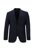 Orta Lacivert Slim Fit Dar Kesim Yünlü Klasik Desenli Takım Elbise