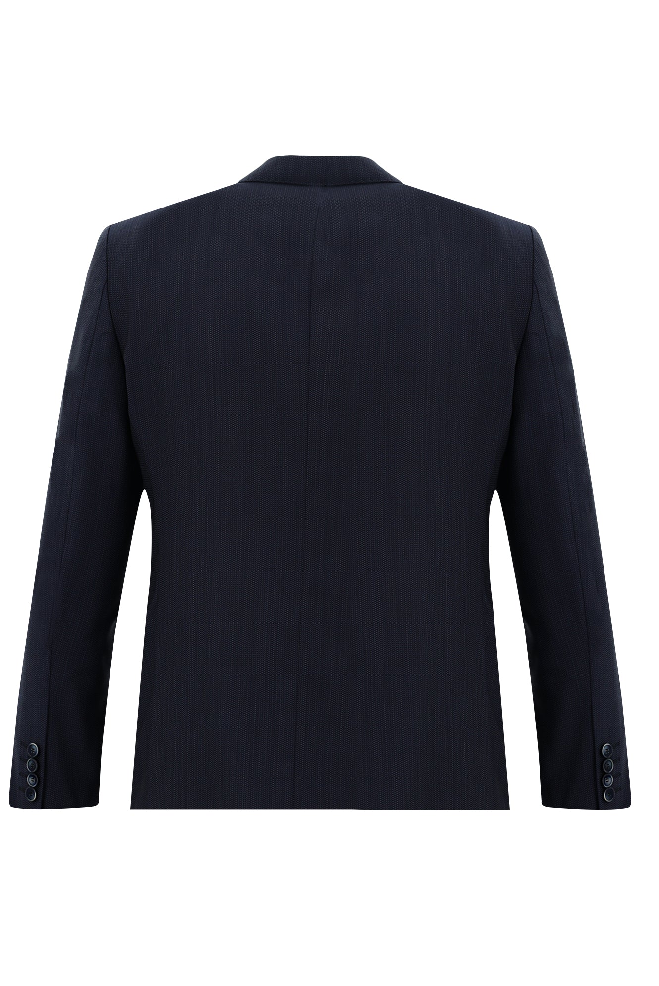 Orta Lacivert Slim Fit Dar Kesim Yünlü Klasik Desenli Takım Elbise