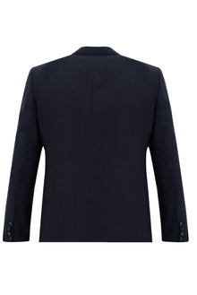 Orta Lacivert Slim Fit Dar Kesim Yünlü Klasik Desenli Takım Elbise