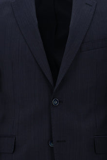 Orta Lacivert 7 Drop Slim Fit Dar Kesim Yünlü Desenli Tak?m Elbise-Abdullah Ki??l?