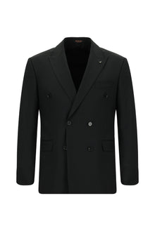 Siyah 6 Drop Regular Fit Standart Kesim Yünlü Ku?gözü Kruvaze Tak?m Elbise-Abdullah Ki??l?