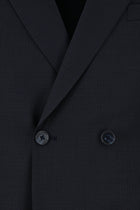 Koyu Lacivert Regular Fit Yünlü Kuşgözü Kruvaze Takım Elbise