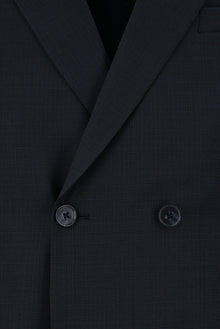 Koyu Lacivert Regular Fit Yünlü Kuşgözü Kruvaze Takım Elbise