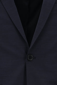 Koyu Lacivert Super Slim Fit Ekstra Dar Kesim Desenli Spor Yünlü Takım Elbise