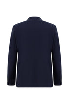 Koyu Lacivert Slim Fit Dar Kesim Yünlü Kruvaze Takım Elbise