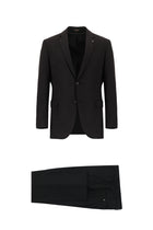 Koyu Kahve Relaxed Fit Rahat Kesim Yünlü Desenli Kombinli Takım Elbise