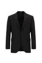 Koyu Kahve Regular Fit Yünlü Desenli Kombinli Takım Elbise