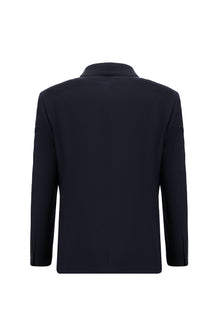 Koyu Lacivert 6 Drop Regular Fit Standart Kesim Yünlü Desenli Kombinli Tak?m Elbise-Abdullah Ki??l?