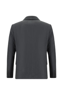 Koyu Füme 4 Drop Relaxed Fit Rahat Kesim Çizgili ?talyan Yün Tak?m Elbise-Abdullah Ki??l?