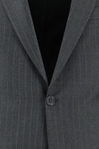 Koyu Füme Regular Fit İtalyan Çizgili Yün Takım Elbise