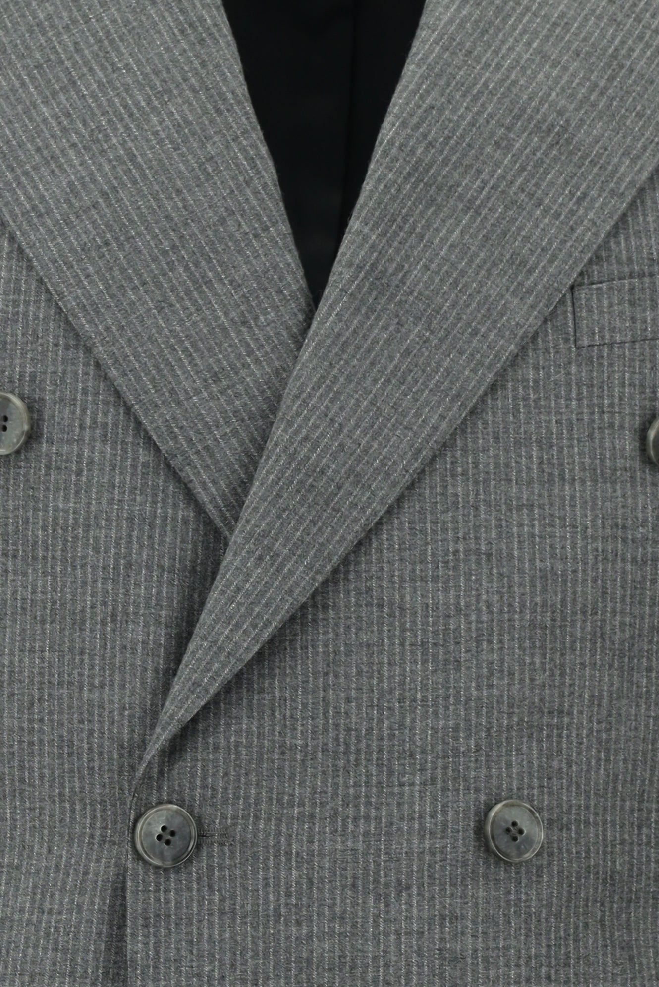 Orta Füme Slim Fit Dar Kesim Çizgili Yün Kruvaze Takım Elbise