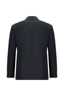 Koyu Lacivert 7 Drop Slim Fit Dar Kesim Çizgili Yün Kruvaze Tak?m Elbise-Abdullah Ki??l?