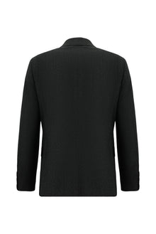 Koyu Antrasit 7 Drop Slim Fit Dar Kesim Çizgili Yün Kruvaze Tak?m Elbise-Abdullah Ki??l?