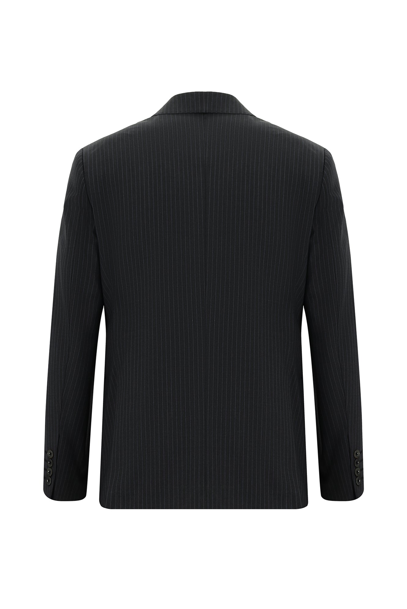 Koyu Antrasit Slim Fit Dar Kesim Çizgili Kaşmirli Kruvaze Takım Elbise
