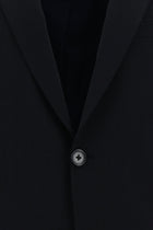 Koyu Lacivert Slim Fit Dar Kesim Yünlü Çizgili Takım Elbise