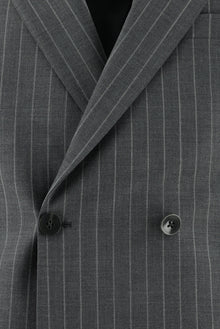 Orta Füme 7 Drop Slim Fit Dar Kesim Yünlü Kruvaze Çizgili Tak?m Elbise-Abdullah Ki??l?