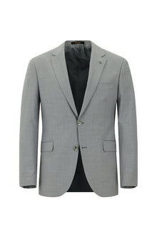 Orta Gri 6 Drop Regular Fit Standart Kesim Yünlü Çizgili Tak?m Elbise-Abdullah Ki??l?