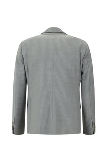 Orta Gri 7 Drop Slim Fit Dar Kesim Yünlü Çizgili Tak?m Elbise-Abdullah Ki??l?