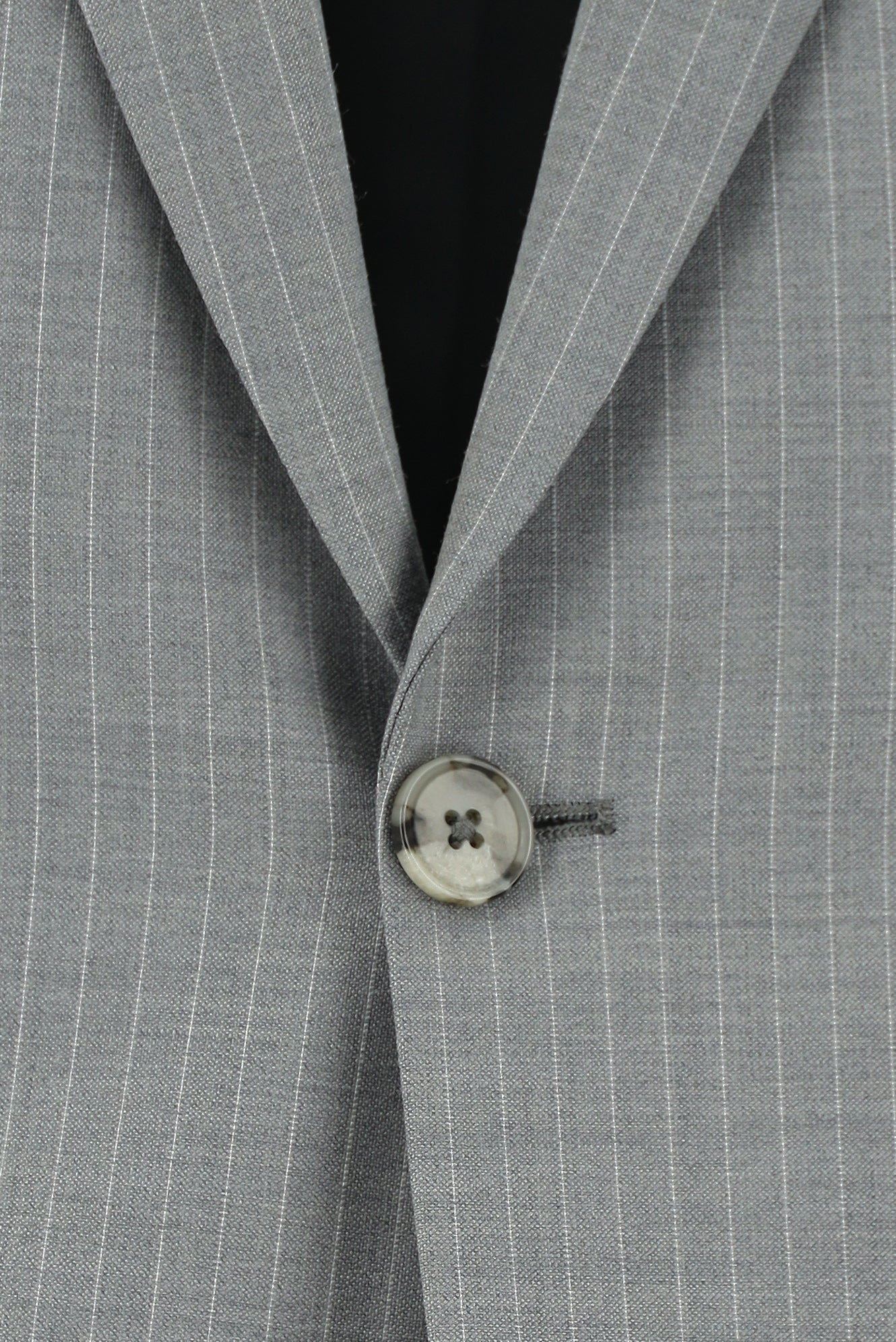 Orta Gri Slim Fit Dar Kesim Yünlü Klasik Çizgili Takım Elbise