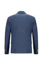 Orta Lacivert Regular Fit Yünlü Klasik Çizgili Takım Elbise