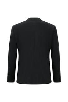 Siyah 6 Drop Regular Fit Standart Kesim Yünlü Çizgili Kruvaze Tak?m Elbise-Abdullah Ki??l?