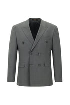 Açık Füme Regular Fit Yünlü Çizgili Kruvaze Takım Elbise