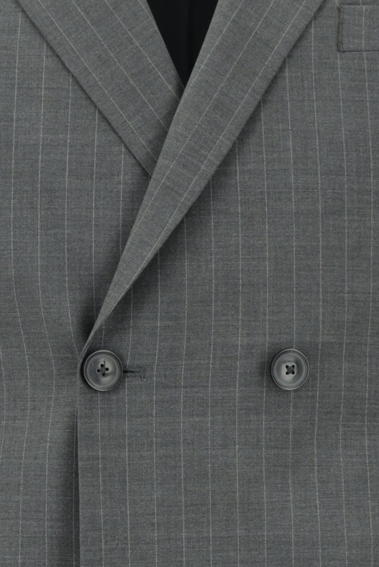 Açık Füme Slim Fit Dar Kesim Yünlü Çizgili Kruvaze Takım Elbise