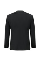 Siyah Super Slim Fit Ekstra Dar Kesim Desenli Yünlü Takım Elbise