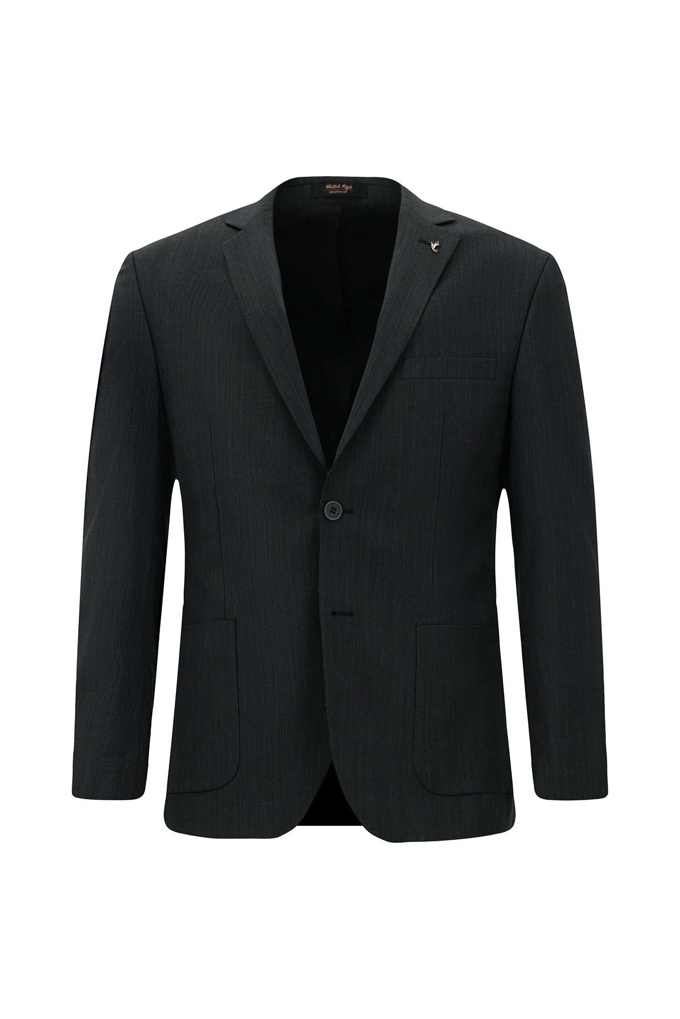 Siyah 7 Drop Super Slim Fit Eksra Dar Kesim Desenli Yünlü Tak?m Elbise-Abdullah Ki??l?