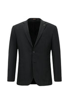 Siyah 7 Drop Super Slim Fit Eksra Dar Kesim Desenli Yünlü Tak?m Elbise-Abdullah Ki??l?