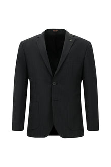 Siyah 7 Drop Super Slim Fit Eksra Dar Kesim Desenli Yünlü Tak?m Elbise-Abdullah Ki??l?
