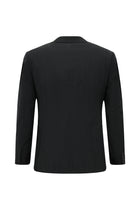 Siyah Super Slim Fit Ekstra Dar Kesim Desenli Yünlü Takım Elbise