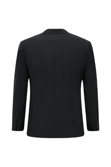 Siyah 7 Drop Super Slim Fit Eksra Dar Kesim Desenli Yünlü Tak?m Elbise-Abdullah Ki??l?