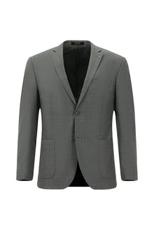 Orta Füme 7 Drop Super Slim Fit Eksra Dar Kesim Desenli Yünlü Tak?m Elbise-Abdullah Ki??l?