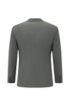 Orta Füme Super Slim Fit Ekstra Dar Kesim Desenli Yünlü Takım Elbise