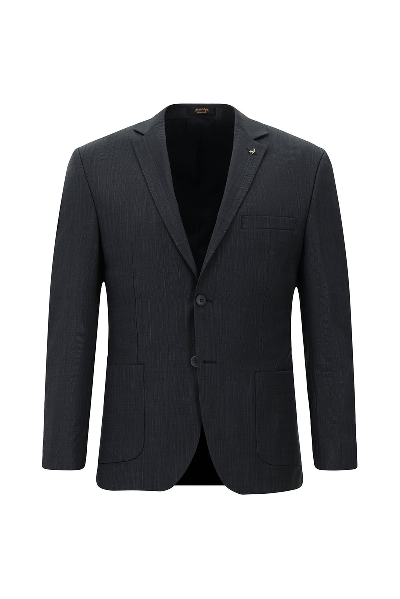 Koyu Lacivert Super Slim Fit Ekstra Dar Kesim Desenli Yünlü Takım Elbise