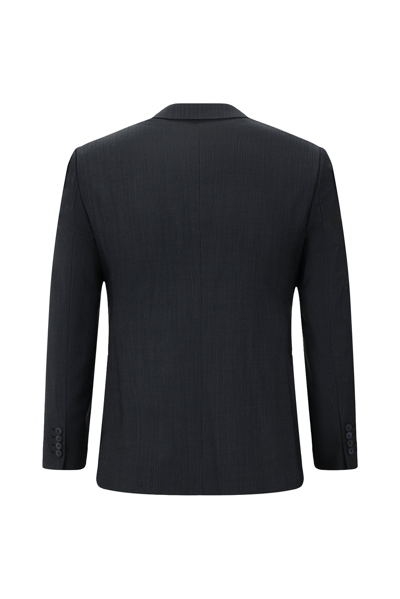 Koyu Lacivert Super Slim Fit Ekstra Dar Kesim Desenli Yünlü Takım Elbise