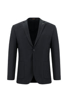 Koyu Lacivert 7 Drop Super Slim Fit Eksra Dar Kesim Desenli Yünlü Tak?m Elbise-Abdullah Ki??l?