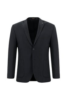 Koyu Lacivert 7 Drop Super Slim Fit Eksra Dar Kesim Desenli Yünlü Tak?m Elbise-Abdullah Ki??l?