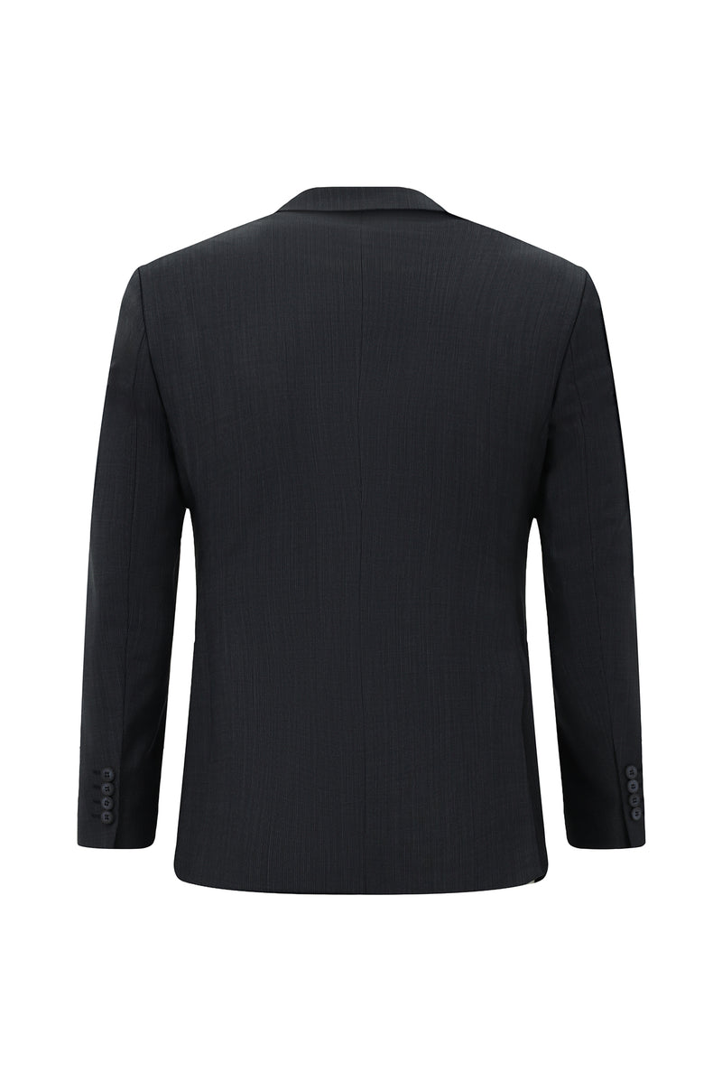 Koyu Lacivert Super Slim Fit Ekstra Dar Kesim Desenli Yünlü Takım Elbise