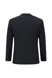 Koyu Lacivert 7 Drop Super Slim Fit Eksra Dar Kesim Desenli Yünlü Tak?m Elbise-Abdullah Ki??l?