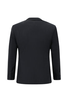 Koyu Lacivert Super Slim Fit Ekstra Dar Kesim Desenli Yünlü Takım Elbise