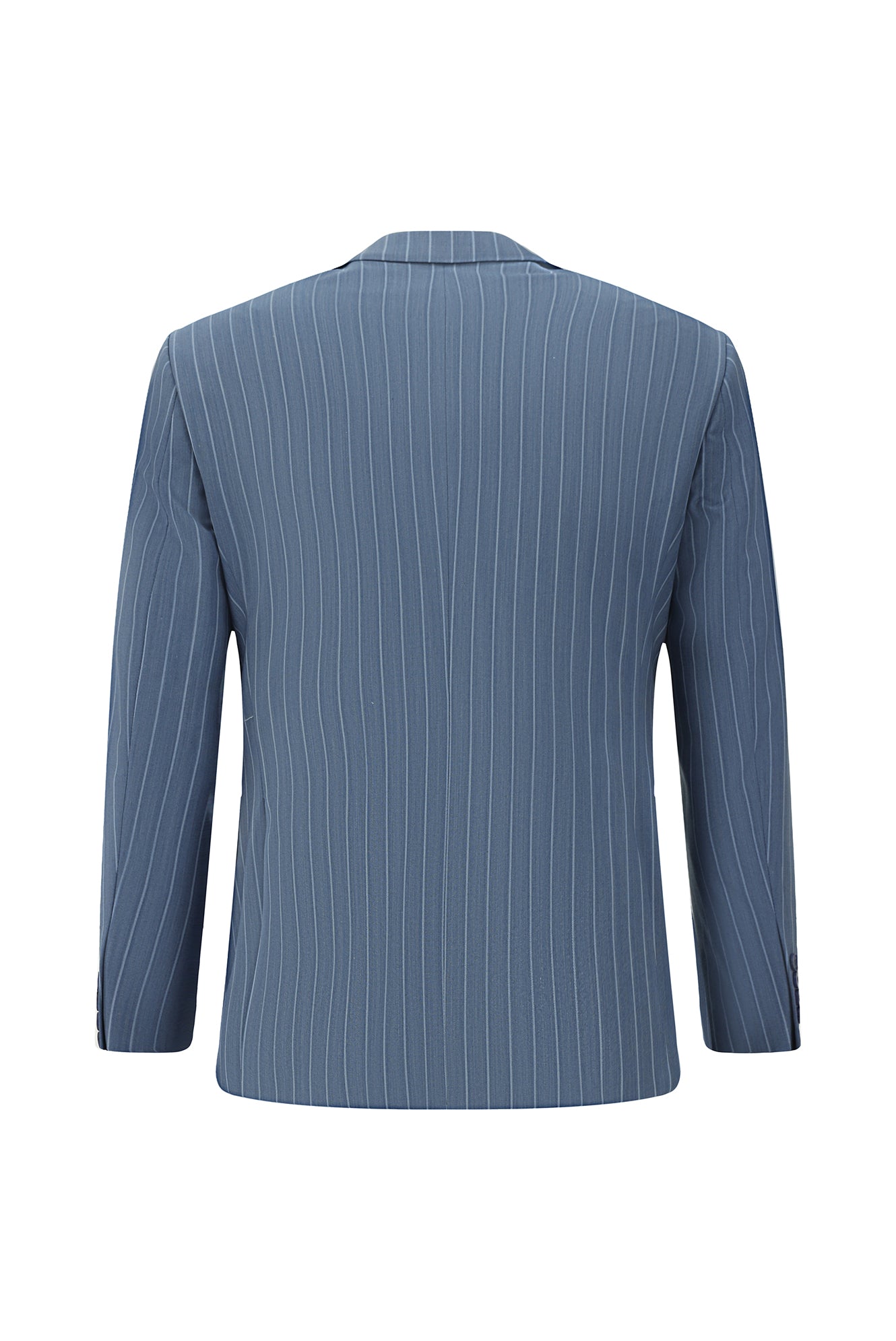 Mavi Slim Fit Dar Kesim Yünlü Çizgili Kruvaze Takım Elbise