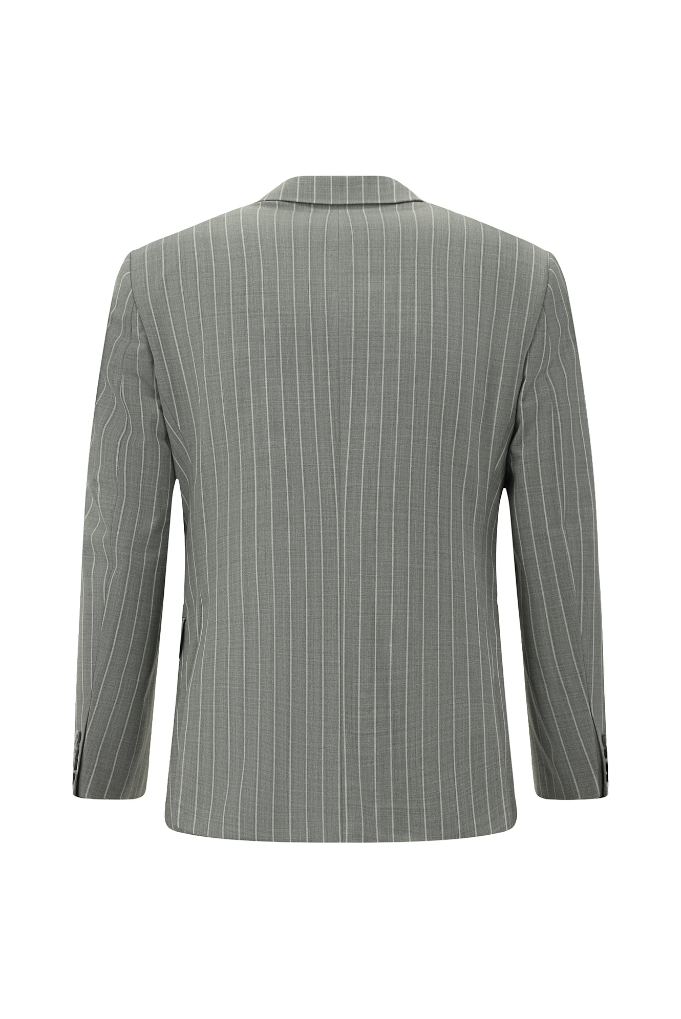Aç?k Füme 7 Drop Slim Fit Dar Kesim Yünlü Çizgili Tak?m Elbise-Abdullah Ki??l?