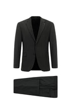 Koyu Füme 4 Drop Relaxed Fit Rahat Kesim Yünlü Çizgili Beli Lastikli Pileli Tak?m Elbise-Abdullah Ki??l?