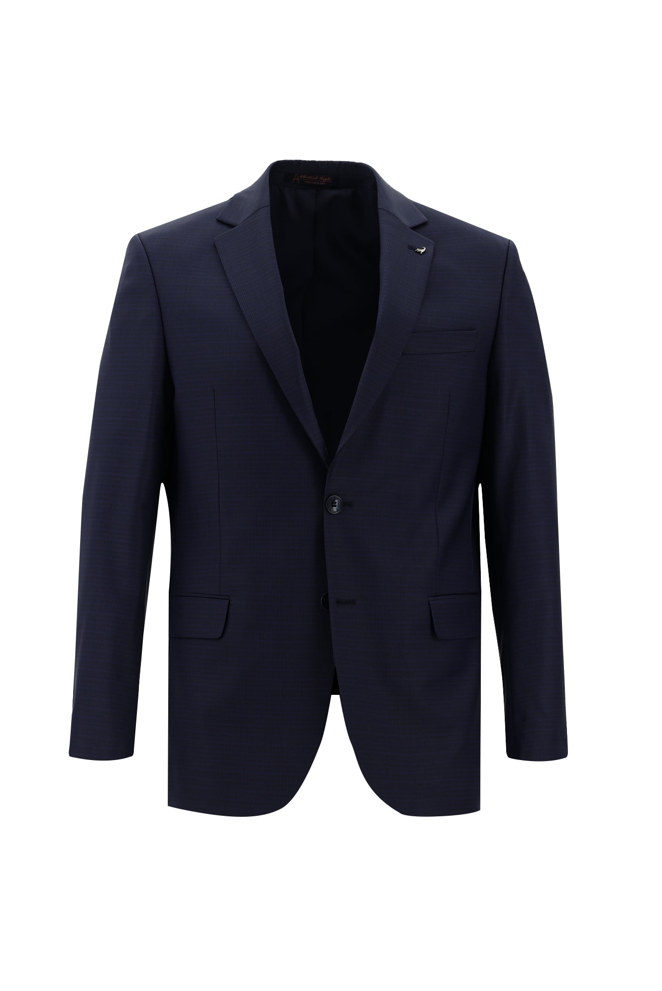 Koyu Lacivert Slim Fit Dar Kesim Yünlü Klasik Desenli Takım Elbise